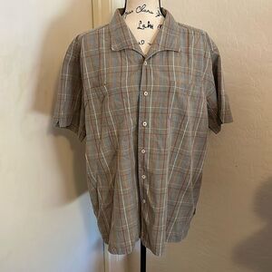 Patagonia Organic Cotton Multi Color Print Design Button Shirt Work Office